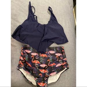 High waisted tankini - navy blue